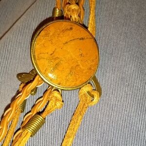 Bohemian Orange Stone Bracelet Hand Made Nebraska River Rock